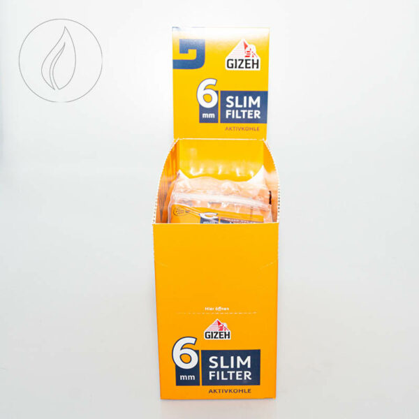 GIZEH Slim Zigaretten Aktivekohle Filter 6mm Box 20 x 120Stk